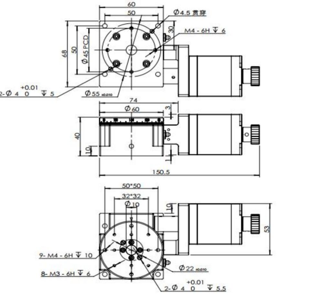 电动旋转台 FDC60-40WR-ST(图2) 电动旋转台 FDC60-40WR-ST(图2)