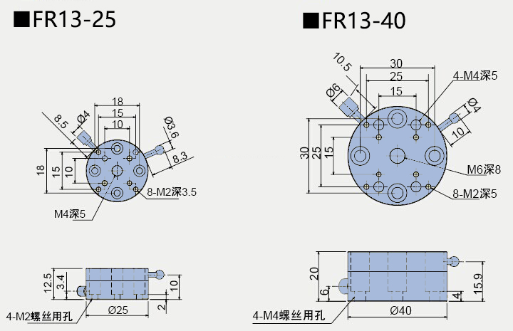 旋转台 FR13(图4) 旋转台 FR13-25/40/60/85/110(图4)