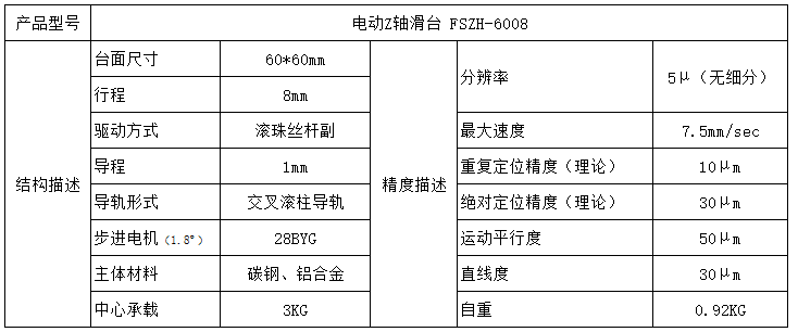 电动Z轴滑台 FSZH-6008(图1)