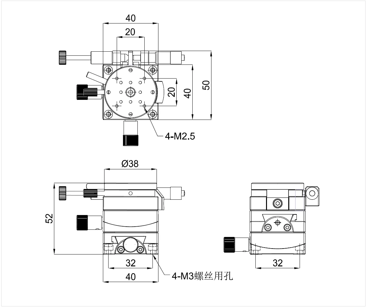 三维角度旋转台 X33-40L X33-40R(图1)