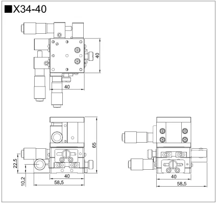 水平面XYZ轴调整架 X34(图2) 水平面XYZ轴调整架 X34(图2)