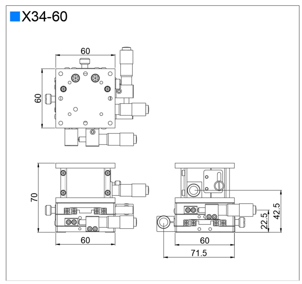 水平面XYZ轴调整架 X34(图3) 水平面XYZ轴调整架 X34(图3)