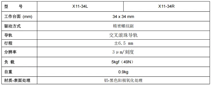 一维位移滑台 X11-34L/R(图2)