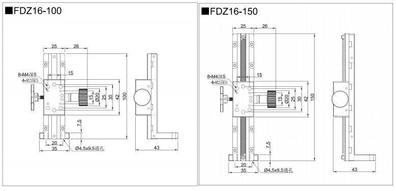 燕尾滑台 FDZ11-24S/40C/40S/46S/48C/48S FDZ16-100/150(图8)