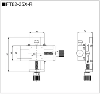 燕尾式手动丝杆调整架FT82-35X-L/R(图2) 燕尾式手动丝杆调整架FT82-35X-L/R(图2)