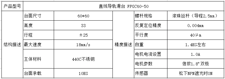 电动直线位移台 FPGC60-50(图1)