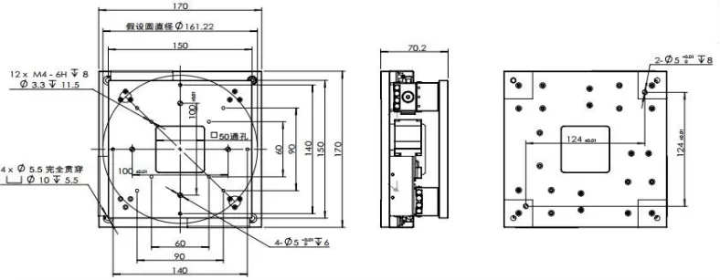 电动整体位移台 FXYY-150(第三代)(图2)