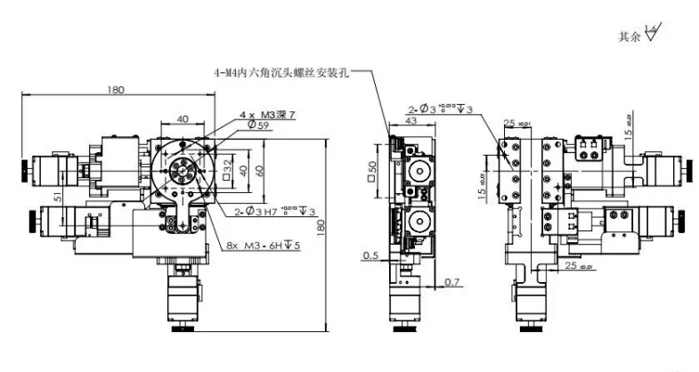 电动整体XYθ位移台 FXYR-60L(图2)